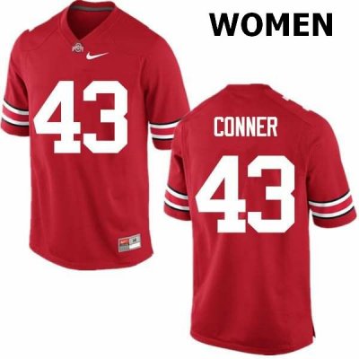 Women's Ohio State Buckeyes #43 Nick Conner Red Nike NCAA College Football Jersey New Arrival COL2244QH